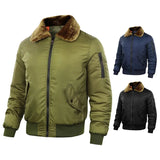 AIDASE  -  Thickened Fur Collar Flight Jacket Men's Hard Man Style Jacket Outerwear New Arrival Direct Supply from Europe Male Model aidase-shop