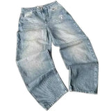 AIDASE  -  Streetwear Hip Hop Loose Straight Leg Jeans Men's Fashion Trousers with Letters Y2K Harajuku Style Casual Male Denim Pants aidase-shop
