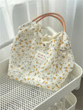 AIDASE  -  Handbag for Woman Flower Canvas Bag Women Bag Summer New Large-capacity Handbag Thin Portable Vacation Beach Bag aidase-shop