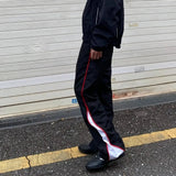 AIDASE  -  Loose Fitn Sports Pants for Men Summer Outdoor Casual Striped Trousers American Color Blo Wide Leg Long Pants aidase-shop