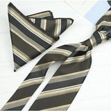 AIDASE  -  2PCS Neck Ties Set New Luxury Polyester Paisley Neckties Polka Dot Floral Tie Brooches Formal Business Shirt Accessories Cravat aidase-shop