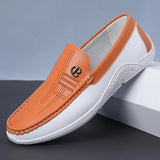 AIDASE  -  Men's Fashionable Comfortable Soft Casual Loafers Slip-On Shoes Trendy Anti-Slip Leather Footwear for Casual Wear-6601 aidase-shop