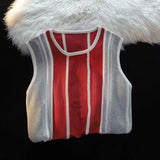 Aidase American Striped Knitted Vest Men Women Color Blocking Sleeveless Knit Tank Tops Summer Fashion Vintage Tshirs Camisoles Unisex