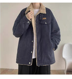 AIDASE  -  Winter New Fashion Men's Turn-down Collar Long Sleeve Casual Trendy Single-breasted Loose Thicken Wool Jackets Male Coats Tops aidase-shop
