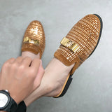 Aidase Men Half Slipper Shoes For Men Rhinestone Luxury Loafers Fashion Zapatillas Hombre Casual Shoes Sapato Social Masculino Mules aidase-shop