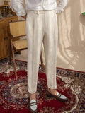 AIDASE  -  Casual Solid Color Pleated High Waist Trousers 2025 Spring Fall Trendy Men's Slim Fit Straight Pants Naples Style Trousers Mens aidase-shop