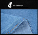 AIDASE  -  100% Cotton Good Qulaity M-5XL Large Size Denim Shirt Men Spring Fall Fashion Solid Color Long Sleeve Multi-pocket Slim Fit Tops aidase-shop