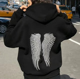 AIDASE  -  Women Angel Wings Solid Color Hoodie Y2k Hollow Out Lace Patchwork Sweatshirt Female Casual Street Long Sleeve Tops aidase-shop