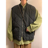AIDASE  -  Retro Japanese Sle Baseball Collar Cotton Vest Men's Loose Trendy  Color Svel oulder Pad Vest Winter Outerwear aidase-shop