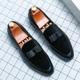AIDASE  -  British Business shoes Men Yuppie Social Leather Men Brogue Shoe Wedding Men's Dress Formal Shoes Large Size 48 Bow Loafers Male aidase-shop