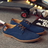 AIDASE  -  Men Large Size Frosted Leather Casual Shoes Wide Velvet Surface Fashionable Trendy Low Top Lace up Work Shoes Rubber Sole aidase-shop