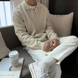 AIDASE  -  Loose Black Knitwear for Men Autumn New Style Japanese Style Loose Size Large Spring Autumn Men's Pullover Sweater aidase-shop