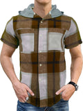 AIDASE  -  Plaid shirt Men's fall fashion junior high school jacket casual loose single breasted small pocket hooded long-sleeved shirt aidase-shop