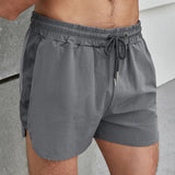 AIDASE  -  Summer New Men's Sports Fitness Three Minute Shorts Breathable Quick Dry Solid Color Three Minute Shorts Laser Mesh Hole