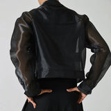 Aidase Fashion Men's Coat Jacket 2024 Trendy Brand European Design Party New Autumn Sexy Mesh See-Through Long Sleeve Zip Top Outerwear aidase-shop