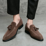 AIDASE  -  Classic Men Fringed Shoes PU Black Brown European-style Casual Comfortable Business-friendly Loafers Gentleman's Shoes Men aidase-shop