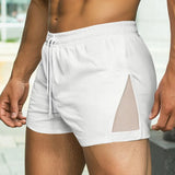 AIDASE  -  Men's Shorts Mesh Patchwork Joggers Drawstring Summer Men Bottoms Streetwear Sexy See Through Casual Male Shorts S-5XL aidase-shop