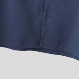 AIDASE  -  Men Shirt Solid Color V Neck Long Sleeve Button Casual Men Clothing Streetwear Loose Spring Tops Male Shirts S-5XL aidase-shop