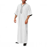 AIDASE  -  Men's Muslim Robes Middle East Arab Ramadan Islamic Button V-neck Clothing Solid Casual  Long Sleeve T-shirt Dress Tunic Tops ﻿ aidase-shop