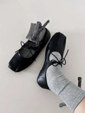 AIDASE  -  Women's French Style Vintage Ballet Flats Mary Jane Lace up Bowknot Driving Moccasins Office Work Casual Slip on Shoes aidase-shop