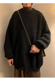 AIDASE  -  Casual Men Knitwear Sweater Square Block Jacquard Patchwork Design Long Sleeve Round Neck Solid Color Pullovers 21E7644 aidase-shop