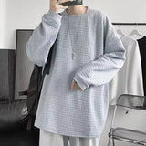 Korean Men Sweatshirts Hip Hop Solid Color Basic O Neck Oversized Pullovers  Autumn Fashion Casual Long Sleeve Tops aidase-shop