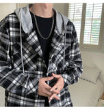 AIDASE  -  Autumn Retro Plaid Shirt American Trend Hooded Casual Men's Jacket Fashion Loose Long-sleeved Men Women Clothing aidase-shop