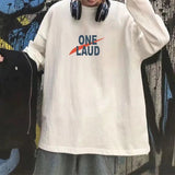 AIDASE  -  New Spring and Autumn Printed Trendy Hong Kong Style Loose Casual Korean Version with White Background Student T-shirt