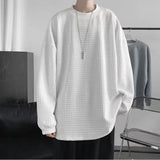 Korean Men Sweatshirts Hip Hop Solid Color Basic O Neck Oversized Pullovers  Autumn Fashion Casual Long Sleeve Tops aidase-shop