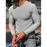 AIDASE  -  Men's Long Sve Knitted Pullover Sweater Casual Briti Sle round Ne Ribbed Boting Large Size Acrylic Spring Season aidase-shop