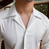 Aidase Summer Wrinkle Resistant Bird Check Dark Check Cuban Collar Shirt  Men Business Shirt British Shirt Trend Men Shirt Tuxedo Shirt aidase-shop