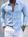 AIDASE  -  Daily Leisure Mens Long Sleeve Slim Shirts Spring Autumn Casual Buttoned Turn-down Collar Shirt Men Stylish Pattern Print Shirt aidase-shop