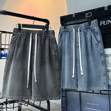 Aidase Summer New Men Shorts Solid Color Casual Shorts Sport Basketball Short Pants Classic Fit Drawstring Workout aidase-shop