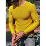 AIDASE  -  Men's Long Sve Knitted Pullover Sweater Casual Briti Sle round Ne Ribbed Boting Large Size Acrylic Spring Season aidase-shop
