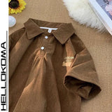 AIDASE  -  American Fashion Retro Polo Shirt Men's Short-sleeved Korean Version New Summer High Street Trend Shirt Lapel T-shirt Chic aidase-shop