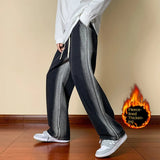 AIDASE  -  Elastic Waist Elastic Pants Men's Drawstring Loose Wide Leg Jeans Casual Daily Practical All-in-one Trend High Street Men Jeans aidase-shop