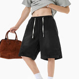 AIDASE  -  Summer New Trend Male Denim Shorts Reverse-padded Pocket Decoration Drawstring Straight-leg Loose All-match Pants 21E6688 aidase-shop