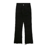Aidase Heavy Industry Hole Frayed Destruction Waxed Jeans Mens High Street Retro Straight Ripped Pencil Pants Oversize Denim Trousers aidase-shop