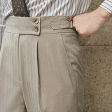 AIDASE  -  New Business Men Luxury Naples Suit Pants Casual Premium Striped Gentleman Dress Pants Commercial Parisian Style Chic Trouser aidase-shop