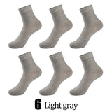 AIDASE  -  6 Pairs Men's 100% Cotton Socks Black White Gray Business Men Tube Socks Soft Breathable Spring Summer for Male Socks Plus Size aidase-shop