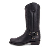 Luxury Cowboy Boots for Men Vintage Knight Shoes Leather Embroidery Mid Heel Motorcycle Boots New Casual West Boot Botas aidase-shop