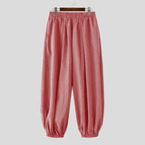 AIDASE  -  Men Plaid Pants Elastic Waist Joggers Loose Casual Wide Leg Trousers Men Streetwear Baggy Fashion Male Long Pants aidase-shop