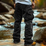 Aidase American Vintage Corduroy Pants For Men Foot Elastic Windproof Design Big Pocket Cargo Pant  Autumn Winter Casual Loose Trousers aidase-shop