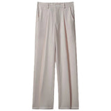 AIDASE  -  Summer Thin Men's Wide Leg Pants Loose Slimming Business Casual Style High Waist Trousers Polyester Blend Four Seasons Wear aidase-shop