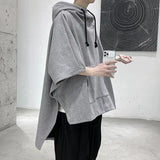 Aidase Fashion Irregular Batwing Sleeve Hoodies Sweatshirts Men Clothing 2025 Spring Summer Loose Casual Tops Asymmetrical Sweatshirts