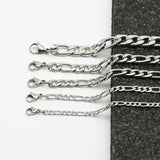 AIDASE  -  6 mm Stainless Steel Men Figaro Chain Necklace Silver Color Basic Chain Necklace For Women Hip Hop Jewelry Party Accessories aidase-shop