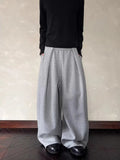 AIDASE  -  American Retro Simple Deconstructed Wide Leg Sweatpants Loose Casual Pants for Men And Women Lazy Sle Folded Hem aidase-shop