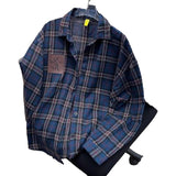 AIDASE  -  New Korean Style Plaid Shirt Long Sleeve Casual Outerwear for Men And Women Couple Fashionable Leisure Coat Polyester Fiber aidase-shop