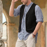 38.30Aidase Men Vest Cotton Waistcoat Classic British Summer sleeveless Skin Friendly and Sweat Absorbing Thin Coats terno masculino aidase-shop