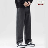 AIDASE  -  Spring Autumn American New Fashion Men's Solid Color Loose Casual Trendy Daily Basic Straight Outdoor Cargo Trousers Male Pants aidase-shop
